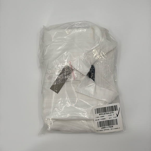 J. Crew Textured popover top size Medium NWT CA604 - Picture 8 of 9